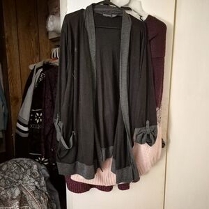 Faded Glory Black and Gray Women's Cardigan